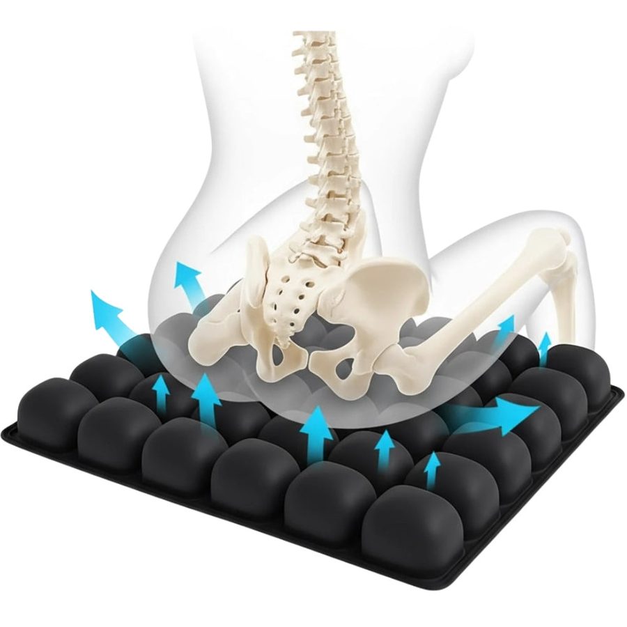 Diagram of pelvis weight spreading outward across the air cells